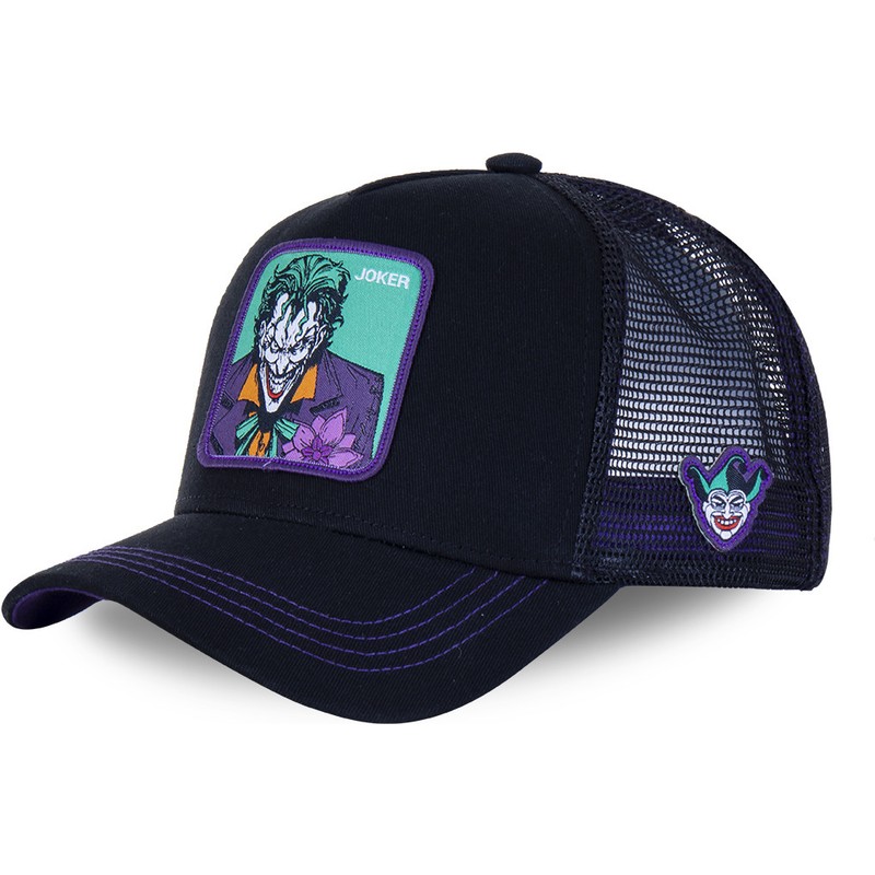Capslab Joker JKR2 DC Comics Black and Purple Trucker Hat Caphunters.dk