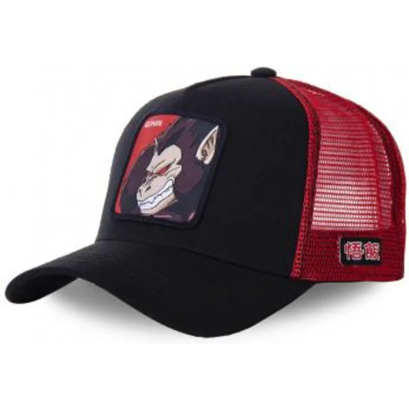 sort-og-rod-trucker-kasket-saiyan-great-ape-sai-dragon-ball-fra-capslab
