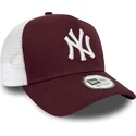 new-york-yankees-mlb-essential-a-frame-bordeaux-og-hvid-trucker-cap-fra-new-era