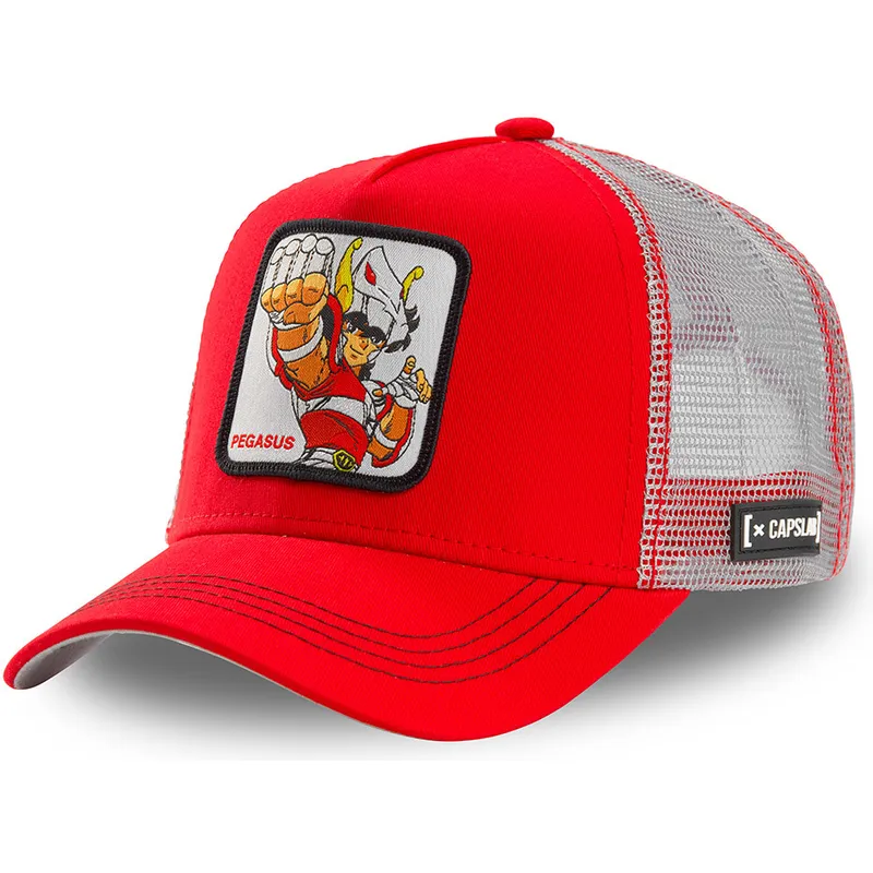 rod-og-hvid-seiya-pegaso-peg1-trucker-kasket-saint-seiya-de-hellige-riddere-af-zodiaken-fra-capslab
