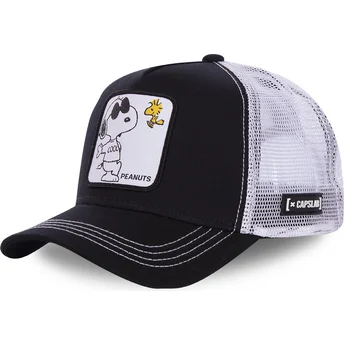 Trucker kasket sort og hvid Snoopy Joe Cool NAW1 Peanuts fra Capslab