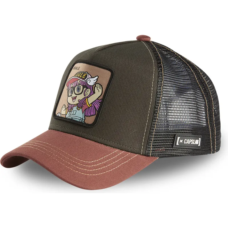 brun-og-sort-arale-norimaki-rob1-dr-slump-trucker-kasket-fra-capslab