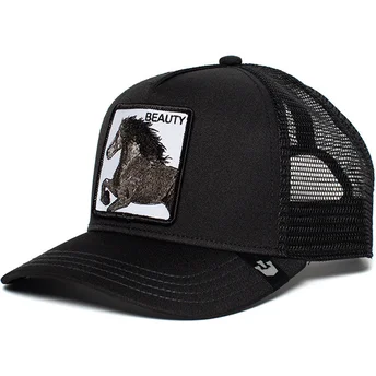 sort-trucker-kasket-med-hest-black-beauty-fra-goorin-bros