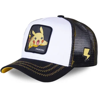 hvid-og-sort-trucker-kasket-til-dreng-pikachu-kidpik5-pokemon-fra-capslab