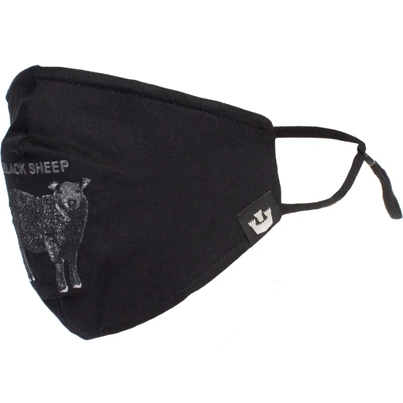 masker-og-beskyttelse-sort-fra-mascarilla-reutilizable-negra-oveja-sheep-rock-the-farm-af-goorin-bros