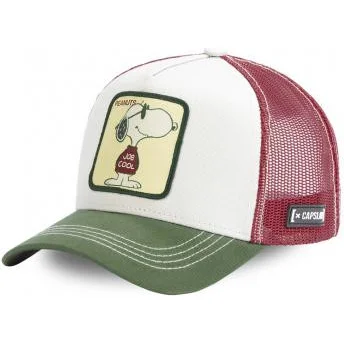 hvid-brun-og-gron-trucker-kasket-snoopy-joe-cool-joe-peanuts-fra-capslab