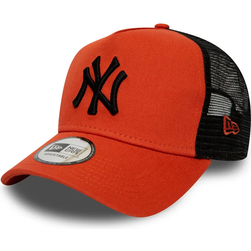 new-era-new-york-yankees-mlb-league-essential-a-frame-rod-trucker-kasket-med-sort-logo