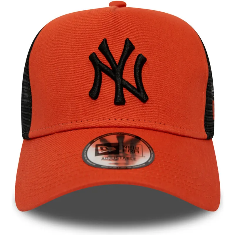 new-era-new-york-yankees-mlb-league-essential-a-frame-rod-trucker-kasket-med-sort-logo