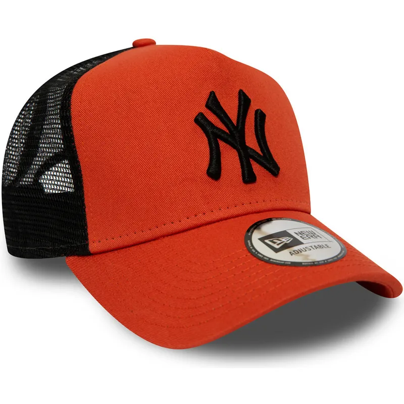 new-era-new-york-yankees-mlb-league-essential-a-frame-rod-trucker-kasket-med-sort-logo
