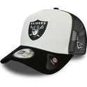 hvid-og-sort-trucker-kasket-team-colour-block-a-frame-fra-las-vegas-raiders-nfl-fra-new-era