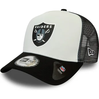 hvid-og-sort-trucker-kasket-team-colour-block-a-frame-fra-las-vegas-raiders-nfl-fra-new-era