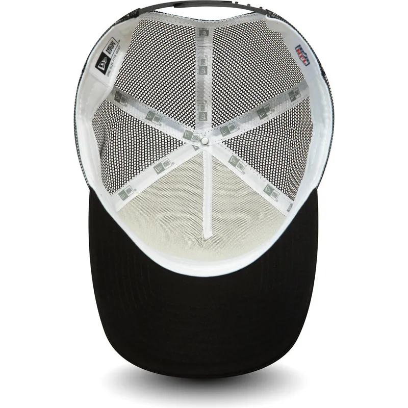 hvid-og-sort-trucker-kasket-team-colour-block-a-frame-fra-las-vegas-raiders-nfl-fra-new-era