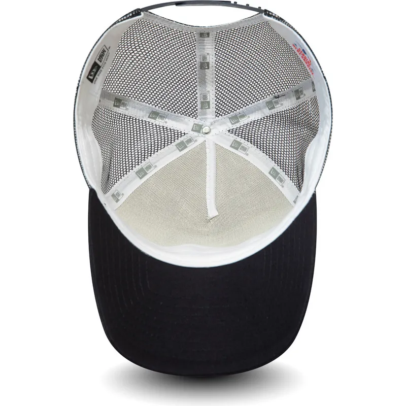 hvid-og-marinebla-trucker-kasket-team-colour-block-a-frame-fra-new-york-yankees-mlb-fra-new-era