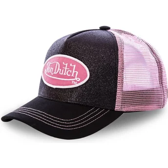 sort-og-lyserod-trucker-kasket-flak-bla-fra-von-dutch