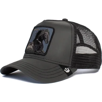 sort-trucker-kasket-med-hest-ride-that-stallion-fra-goorin-bros
