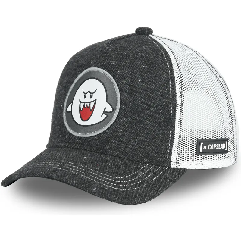 kasketter-buet-sort-snapback-fantasma-boo-super-mario-bros-af-capslab kasketter-buet-sort-snapback-fantasma-boo-super-mario-bros-af-capslab