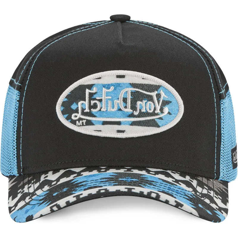 trucker-kasket-sort-og-bla-atru-nav-fra-von-dutch