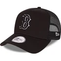 sort-trucker-kasket-med-sort-logo-tonal-mesh-a-frame-fra-boston-red-sox-mlb-fra-new-era