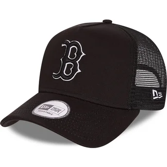 sort-trucker-kasket-med-sort-logo-tonal-mesh-a-frame-fra-boston-red-sox-mlb-fra-new-era