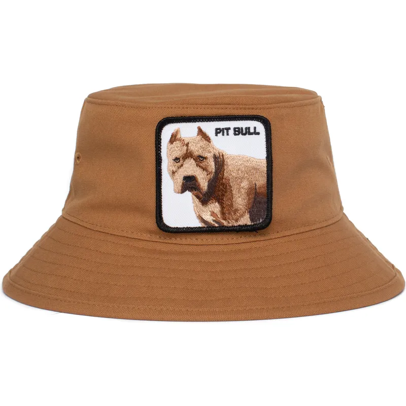spande-brun-fra-bucket-marron-perro-pitbull-misunderstood-the-farm-af-goorin-bros