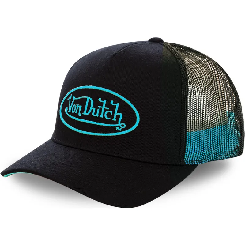sort-trucker-kasket-med-cyan-neo-cya-logo-fra-von-dutch