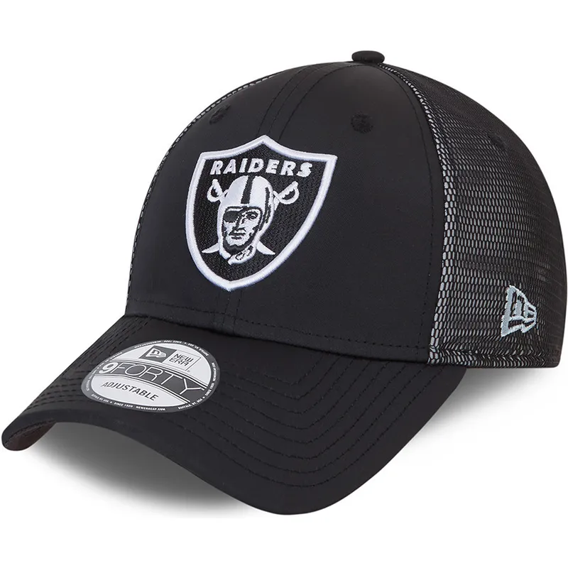 las-vegas-raiders-nfl-new-era-9forty-mesh-underlay-justerbar-sort-buet-kasket
