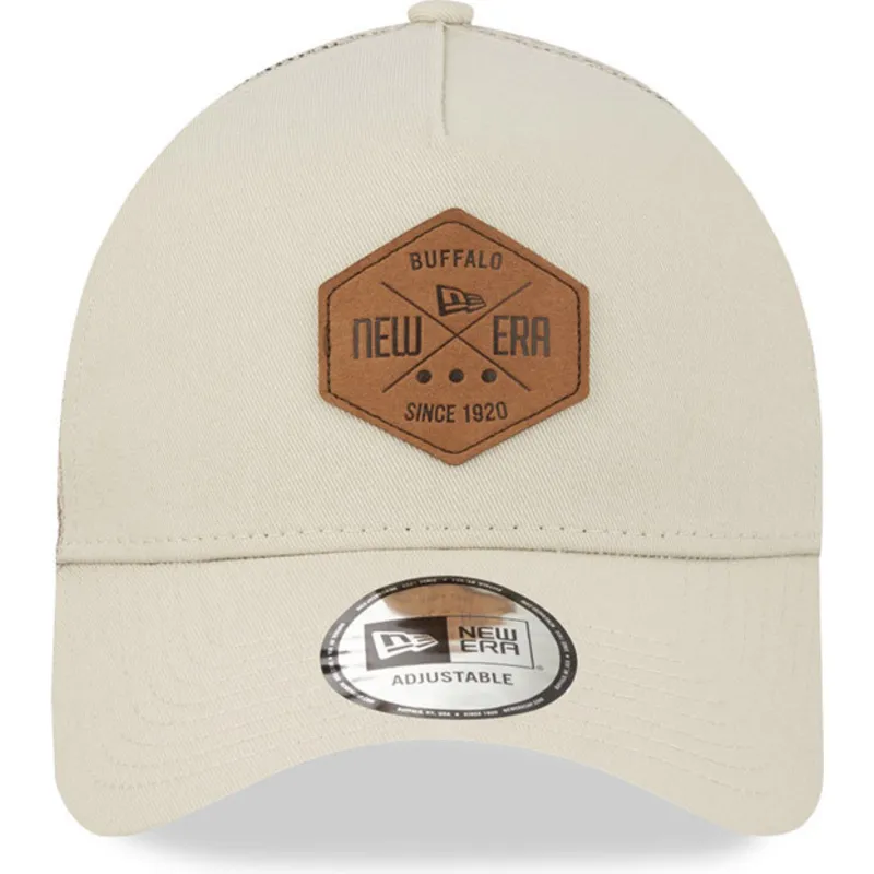 gra-trucker-kasket-a-frame-9forty-heritage-patch-fra-new-era