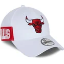 kasketter-buet-hvid-justerbar-rem-9forty-side-mark-fra-chicago-bulls-nba-af-new-era