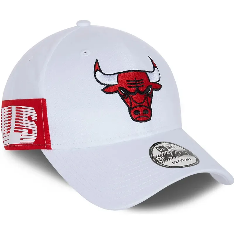 kasketter-buet-hvid-justerbar-rem-9forty-side-mark-fra-chicago-bulls-nba-af-new-era kasketter-buet-hvid-justerbar-rem-9forty-side-mark-fra-chicago-bulls-nba-af-new-era