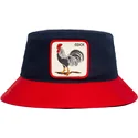 spande-marinebla-fra-bucket-azul-marino-y-rojo-gallo-cock-americana-the-farm-the-farm-af-goorin-bros