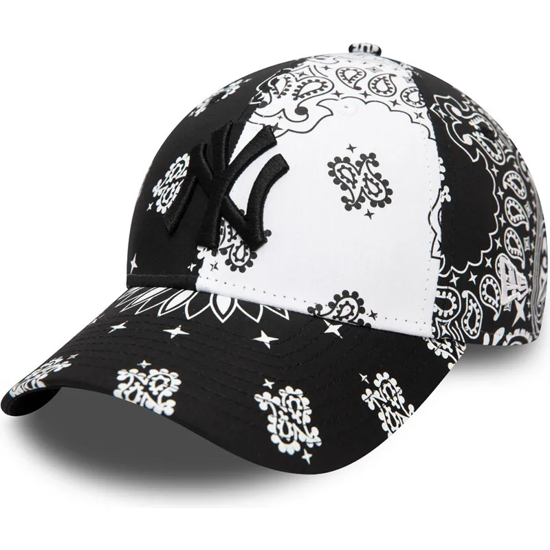 kasketter-buet-sort-justerbar-rem-9forty-paisley-print-fra-new-york-yankees-mlb-af-new-era