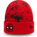 rod-hue-til-drenge-cuff-knit-paint-splat-spider-man-marvel-comics-fra-new-era