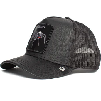 sort-trucker-kasket-med-edderkop-deadly-encounter-the-farm-fra-goorin-bros