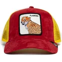 trucker-kasket-rod-og-gul-leopard-flaming-hot-cheetah-the-farm-fra-goorin-bros