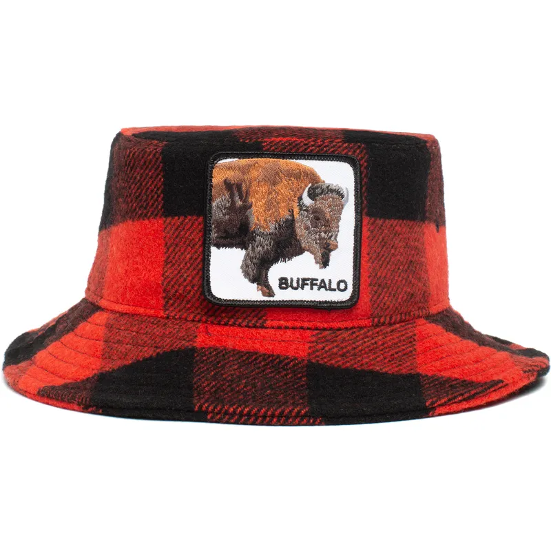 spande-buet-rod-snapback-fra-bucket-rojo-y-negro-bufalo-buffalo-i-m-a-little-hoarse-the-farm-the-farm-af-goorin-bros