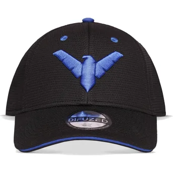 sort-snapback-kasket-med-buet-skygge-nightwing-dc-comics-fra-difuzed