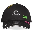 sort-justerbar-kasket-med-buet-skygge-til-drenge-dodens-hallows-wizards-unite-harry-potter-fra-difuzed