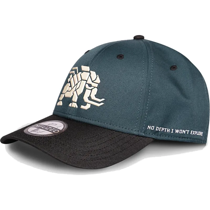 bla-og-sort-buet-snapback-kasket-tremortusk-mammut-forbidden-west-horizon-fra-difuzed