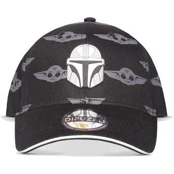 Sort snapback-kasket med buet skygge El Mandaloriano Din Djarin Star Wars fra Difuzed