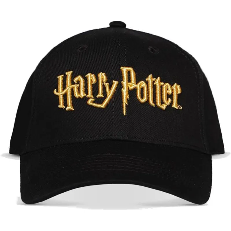 sort-buet-snapback-kasket-gold-logo-harry-potter-fra-difuzed