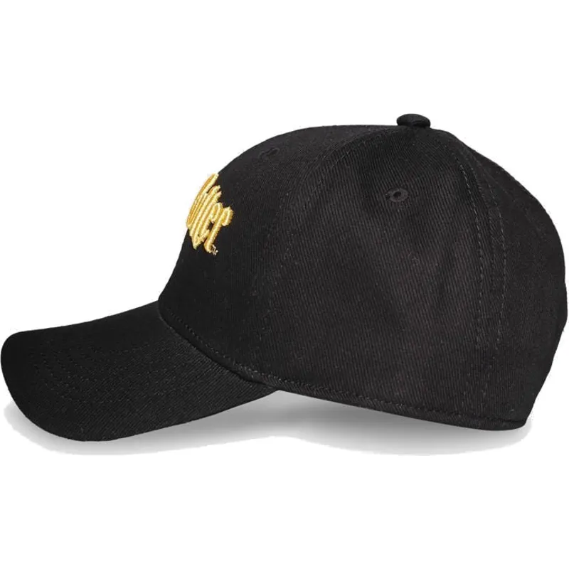 sort-buet-snapback-kasket-gold-logo-harry-potter-fra-difuzed