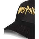 sort-buet-snapback-kasket-gold-logo-harry-potter-fra-difuzed