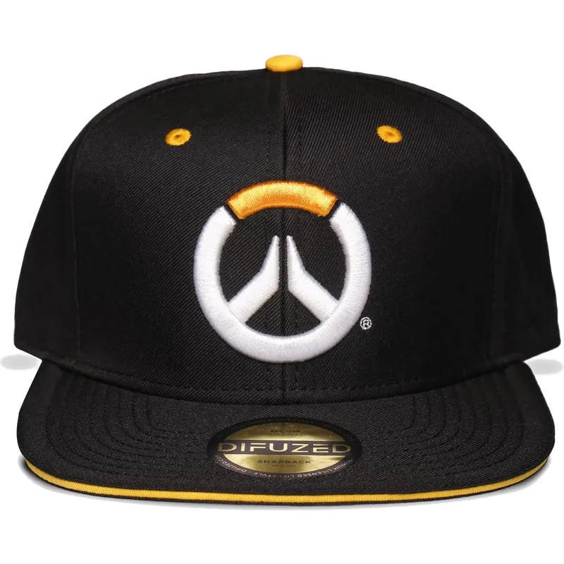 sort-flat-snapback-kasket-logo-overwatch-fra-difuzed