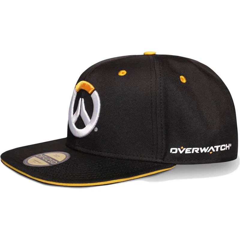 sort-flat-snapback-kasket-logo-overwatch-fra-difuzed