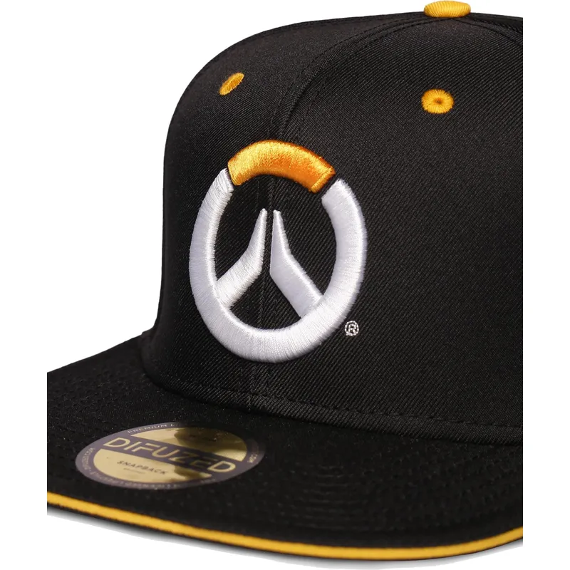 sort-flat-snapback-kasket-logo-overwatch-fra-difuzed