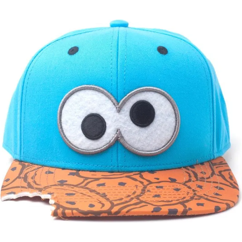 flad-bla-og-brun-snapback-kasket-cookie-monster-cookie-bite-sesame-street-fra-difuzed