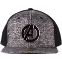 gra-og-sort-flat-cap-snapback-metal-avengers-logo-marvel-comics-fra-difuzed