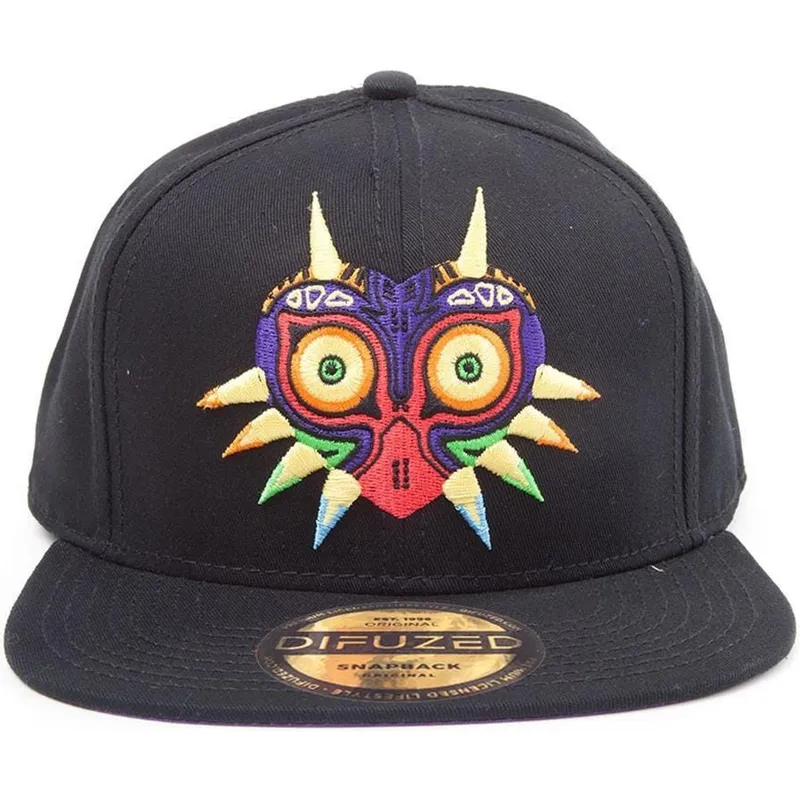 sort-flad-snapback-kasket-majoras-mask-the-legend-of-zelda-fra-difuzed