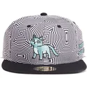 hvid-og-sort-snapback-flad-kasket-talking-cat-outer-space-rick-og-morty-fra-difuzed