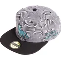 hvid-og-sort-snapback-flad-kasket-talking-cat-outer-space-rick-og-morty-fra-difuzed